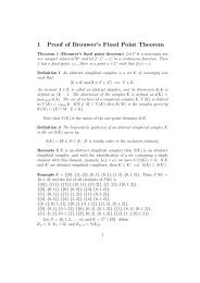 1 Proof of Brouwer's Fixed Point Theorem