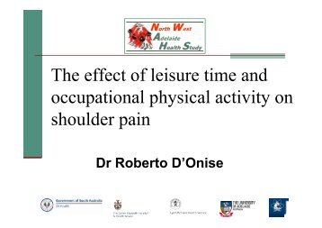 The effect of leisure time and occupational physical activity on ...