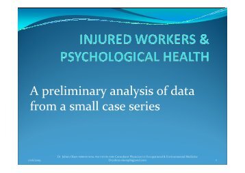 Do psychosocial factors matter in occupational injury