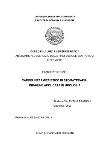 caring infermieristico in stomaterapia - Azienda Ospedaliera Mellino ...