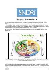 DIABETES â HEALTHIER EATING - NDR-UK