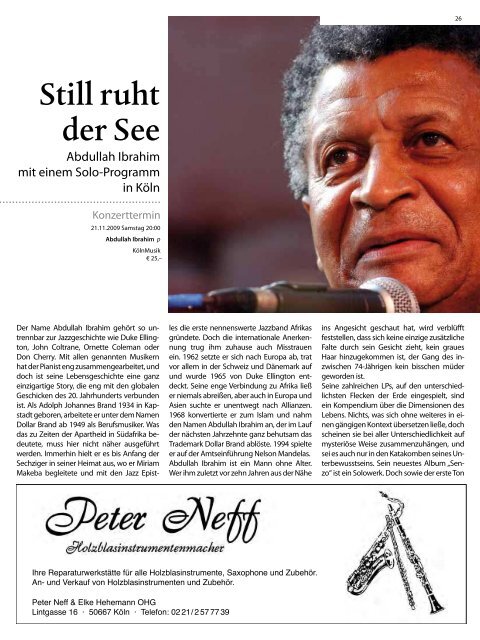 das magazin 11/12 2009 - Kölner Philharmonie