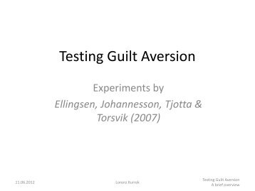 Testing Guilt Aversion