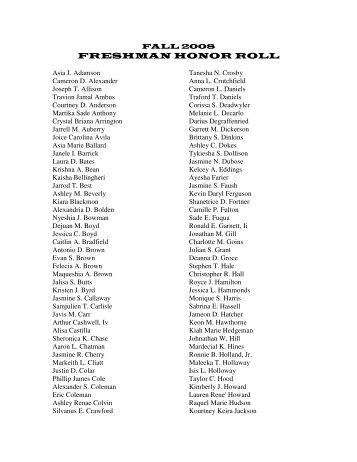 FRESHMAN HONOR ROLL