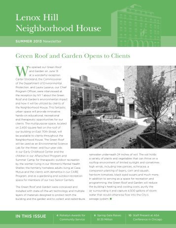 Summer 2013 Newsletter - Lenox Hill Neighborhood House