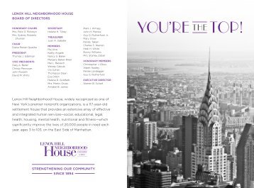 You're the top! - Lenox Hill Neighborhood House