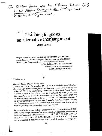 Malea Powell "Listening to Ghosts: an Alternative (Non ... - English