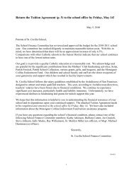 Return the Tuition Agreement (p. 5) to the school ... - St. Cecilia School