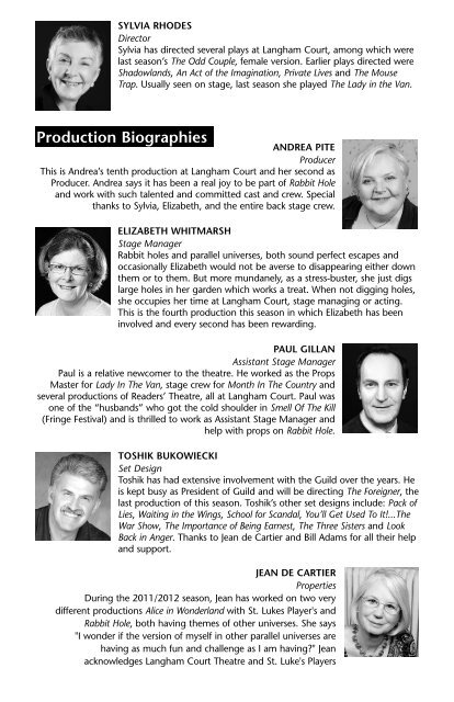 View Programme (PDF) - Langham Court Theatre