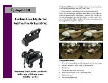 Fuji W1 Auxiliary Lens Adapter - Cyclopital3D