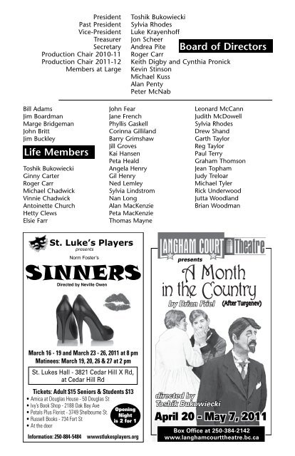 Program - Langham Court Theatre