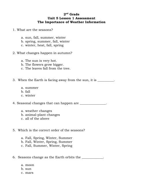 2nd Grade Unit 5 Lesson 1 Assessments.pdf - McAllen ISD