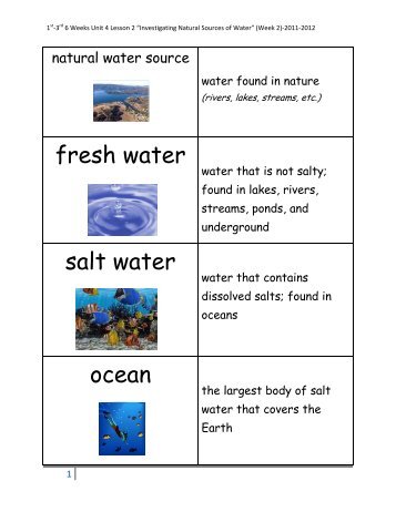 3rd 6 wks Week 2 Unit 4 Less 2 Investigating Natural ... - McAllen ISD