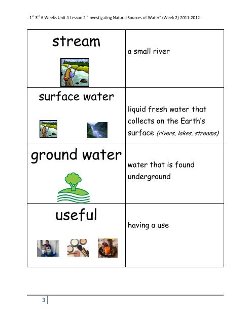 3rd 6 wks Week 2 Unit 4 Less 2 Investigating Natural ... - McAllen ISD