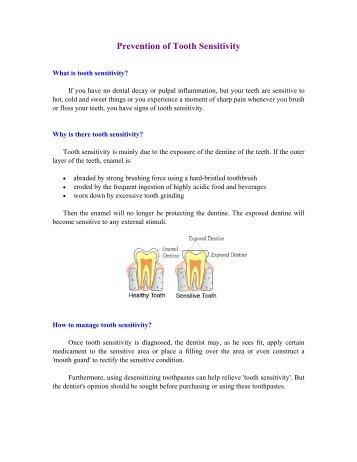 Prevention of Tooth Sensitivity (Leaflet) (PDF)
