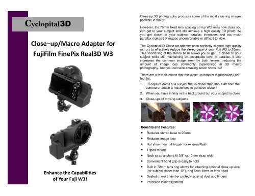 Fuji W3 Close-up Macro Adapter - Cyclopital3D
