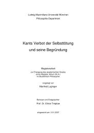 Kants Verbot der Selbsttötung und seine Begründung