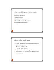 Computability and Complexity Church-Turing Thesis