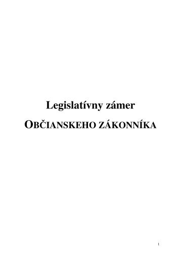 Schválený Legislatívny zámer OZ - Ministerstvo spravodlivosti SR