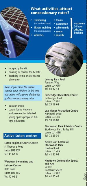 Sport and leisure discount card for Luton - Active Luton