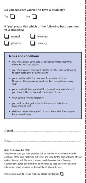 Sport and leisure discount card for Luton - Active Luton