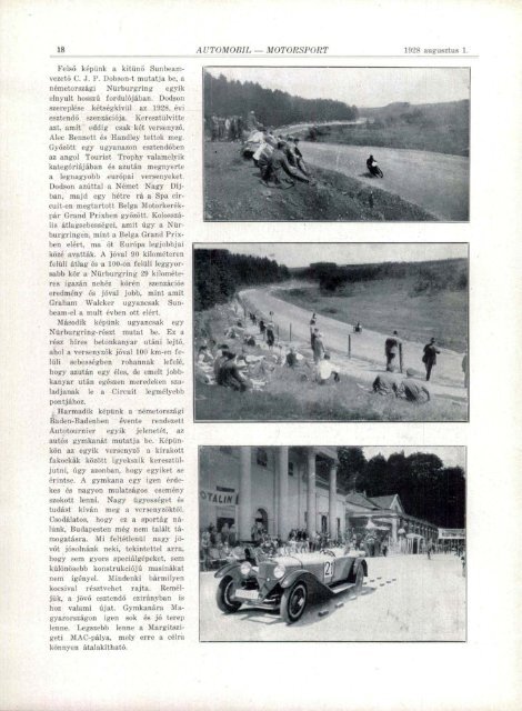 Automobil motorsport 1928 3. évfolyam 14. szám - EPA