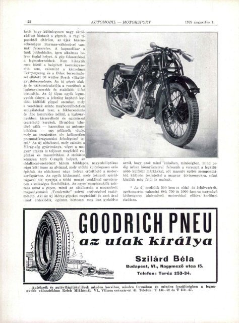 Automobil motorsport 1928 3. évfolyam 14. szám - EPA