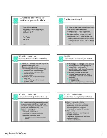 Arquitetura de Software 1 - USP