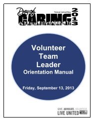 Volunteer Team Leader Orientation Manual - Trident United Way