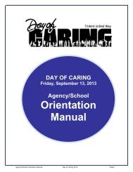 Day of Caring Agency/School Orientation Manual - Trident United Way