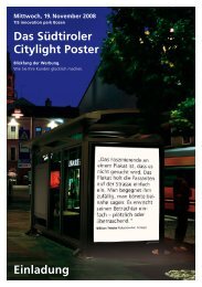 Das SÃ¼dtiroler Citylight Poster Einladung