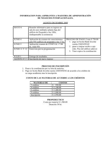 informacion para aspirantes a maestria de administraciÃ³n - ITCJ