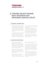 Toshiba on-siTe RepaiR, nexT business Day Response seRvice uplifT