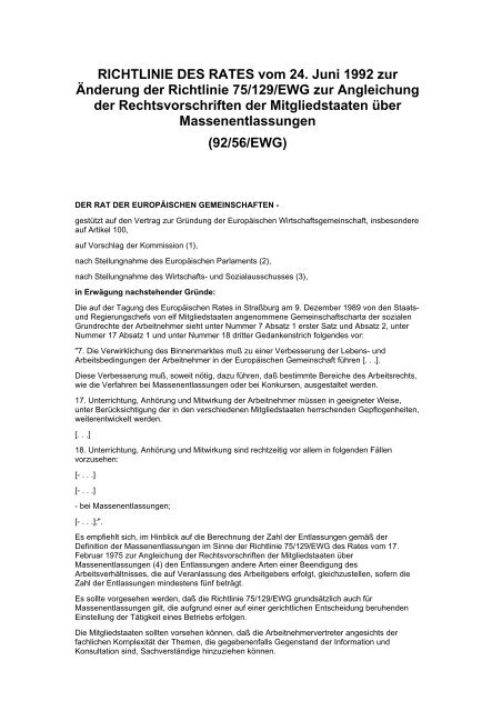 Richtlinie 92/56/EWG (PDF-Dokument, 25 kB)