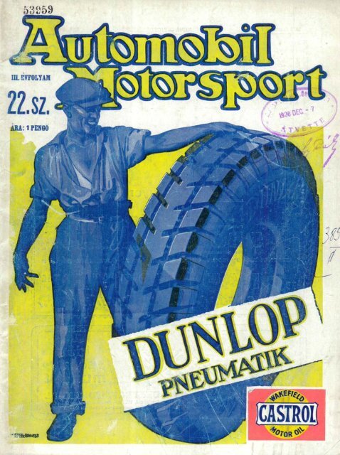 Automobil motorsport 1928 3. évfolyam 22. szám - EPA