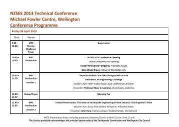 New Zealand Society for Earthquake Engineering - Conferences ...