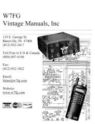 Svc - W7FG Vintage Manuals