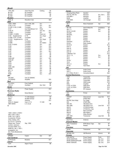 Svc - W7FG Vintage Manuals