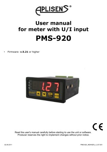 PMS-920 - Aplisens SA