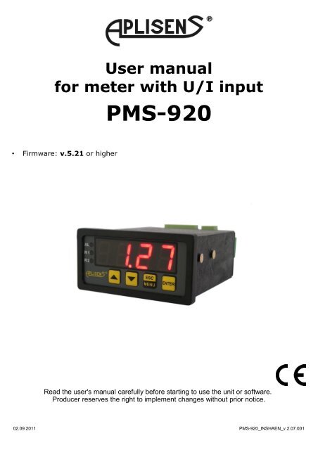 PMS-920 - Aplisens SA