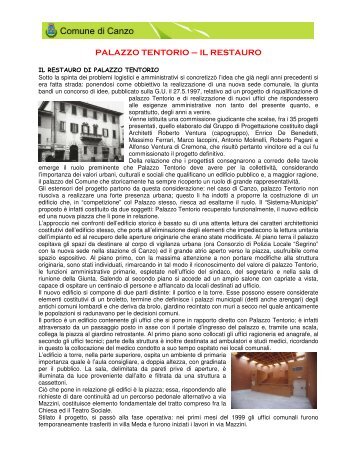 Palazzo Tentorio - il restauro - Comune di Canzo