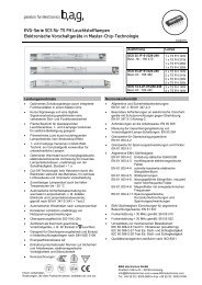 EVG-Serie SCS fÃ¼r T5 FH Leuchtstofflampen ... - BAG electronics