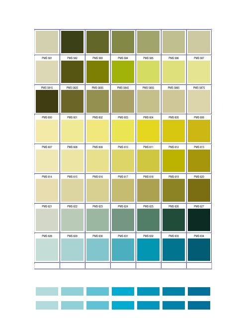 Pantone Green Color Chart