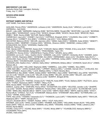 live show results pdf identify your breyer
