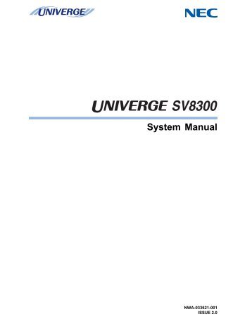 SV8300 System Manual