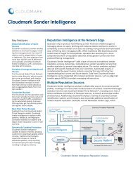 Cloudmark Sender Intelligence Datasheet