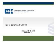 How to Benchmark with CII - Construction Industry Institute