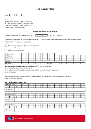 PMS CLOSURE FORM - NJ PMS