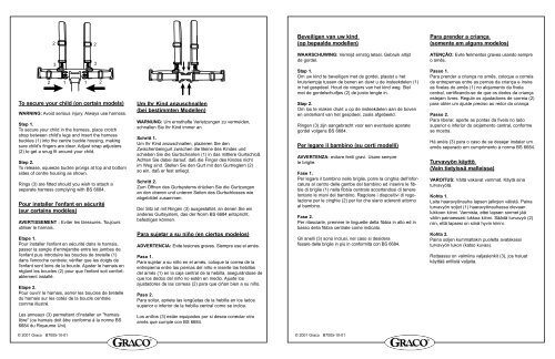 To Secure Your Child On Certain Models Pour Installer L Enfant En