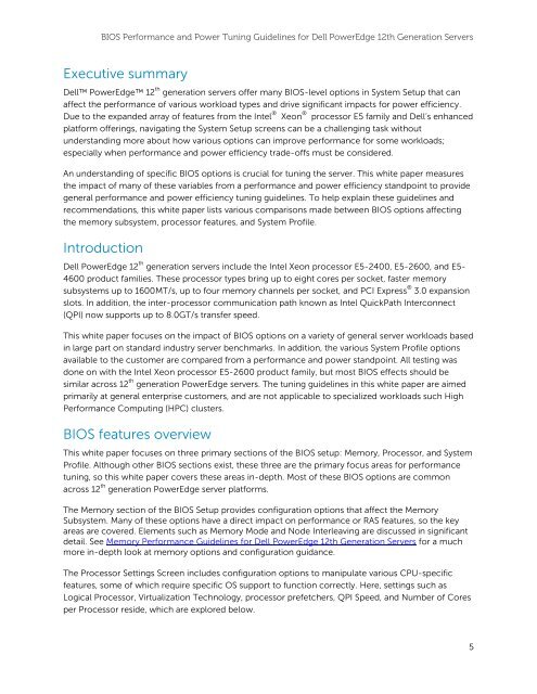 BIOS Performance and Power Tuning Guidelines ... - Dell Community